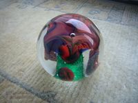 Paperweight Briefbeschwerer Glasdotz 8 cm orange Blüte Baden-Württemberg - Oberriexingen Vorschau