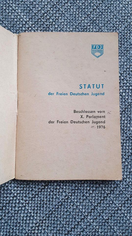 Statut der FDJ freie deutsche Jugend in Olching