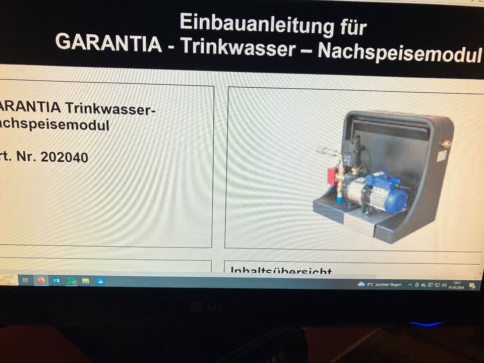 Hauswasserwerk Trinkwaser Nachspeisemodul Garantia in Pulheim