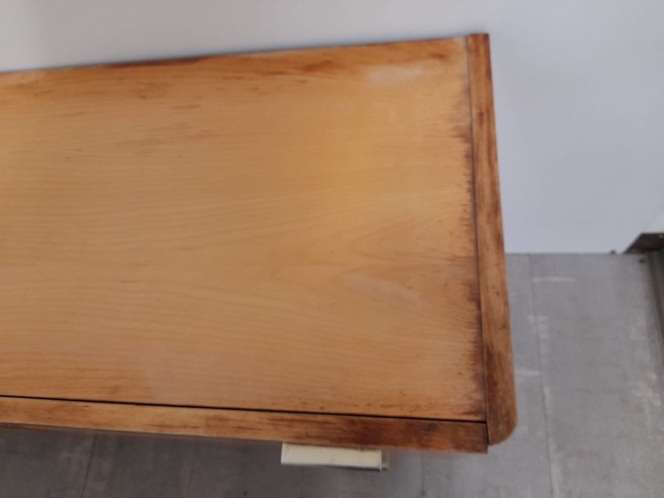 #B DDR Midcentury Sideboard Kommode Lowboard Holz Klappen 60er in Burgstädt