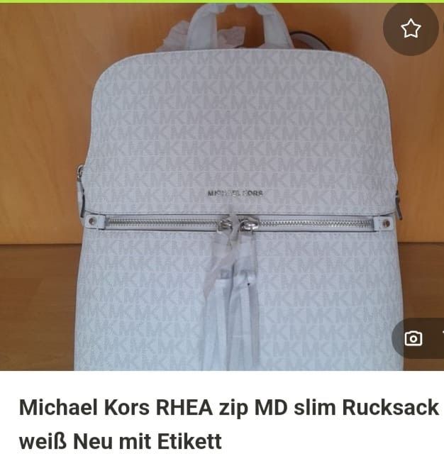 Michael Kors RHEA zip MD slim Rucksack weiß Neu mit Etikett in Stuttgart