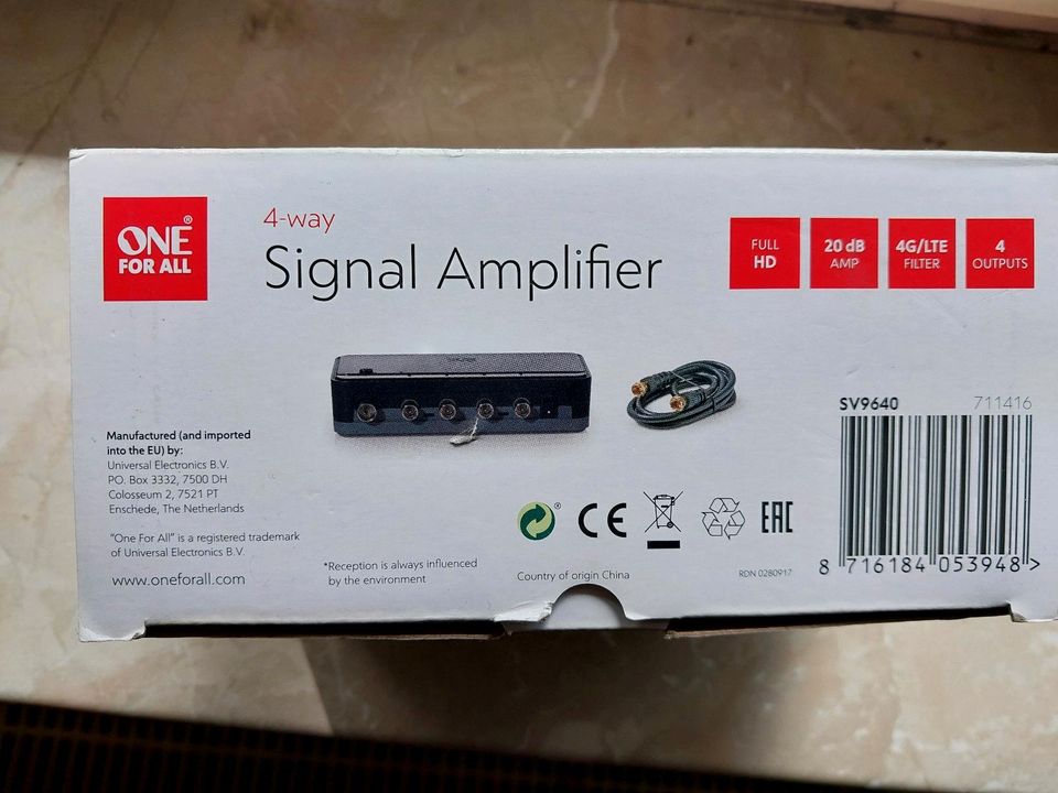 Signal 4 Way Amplifier NEU(Elektronik,Haushalt,Signal,TV,Fernsehe in Hamburg