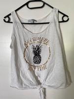 Weißes top mit goldener Ananas und Schleife unten Wandsbek - Hamburg Rahlstedt Vorschau