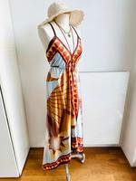 Boho Maxi Zipfel Kleid Satin APART 40 blau braun Gold Strand Hessen - Darmstadt Vorschau