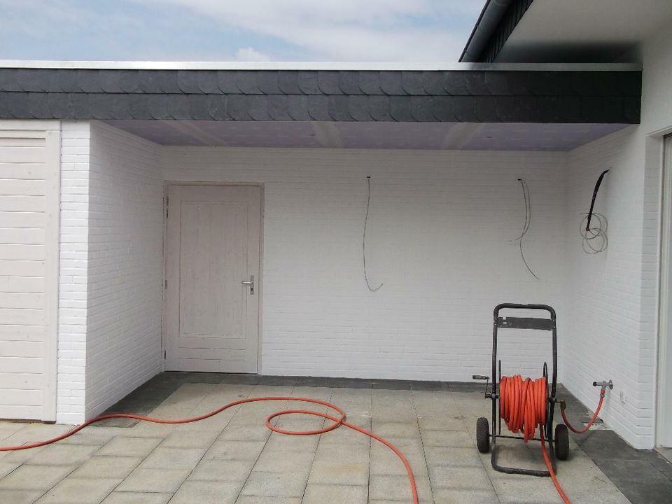 Carport Doppelcarport Abstellraum Flachdach Leimholz Schiefer in Löhne