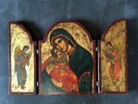 Größere griechische Ikone Triptychon handgemalt mit Zertifikat Baden-Württemberg - Ahorn Vorschau