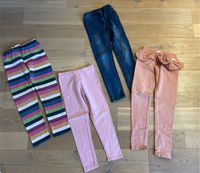 SET Leggins Jeans Ernsting‘s rosa apricot gestreift Gr. 128 Niedersachsen - Drage Vorschau