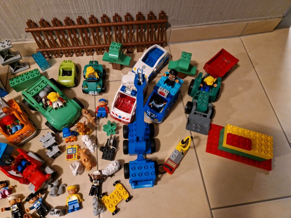 Lego Duplo Konvolut Abschlepper, Polizei, Tiere in Weilrod 
