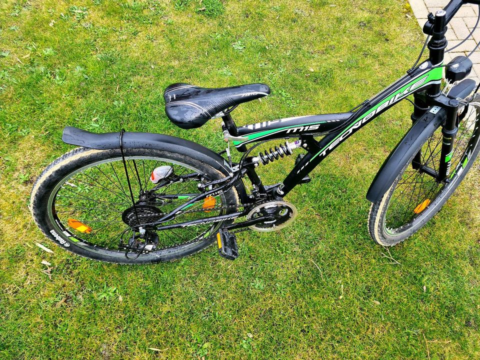 Tecnobike Fahrrad grün 26 " Jugendrad Mountainbike Vollfederung in Velten
