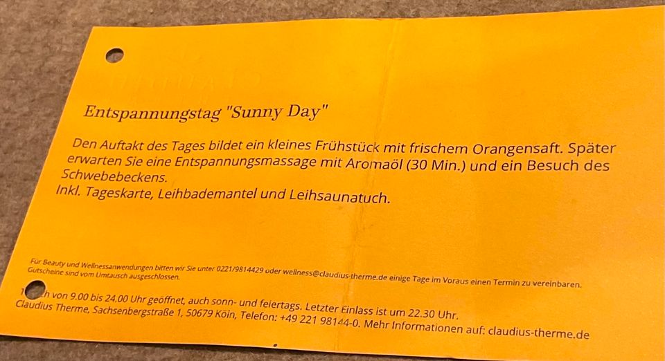 Entspannungstag „sunny day“ - Claudius Therme, Köln in Ratingen