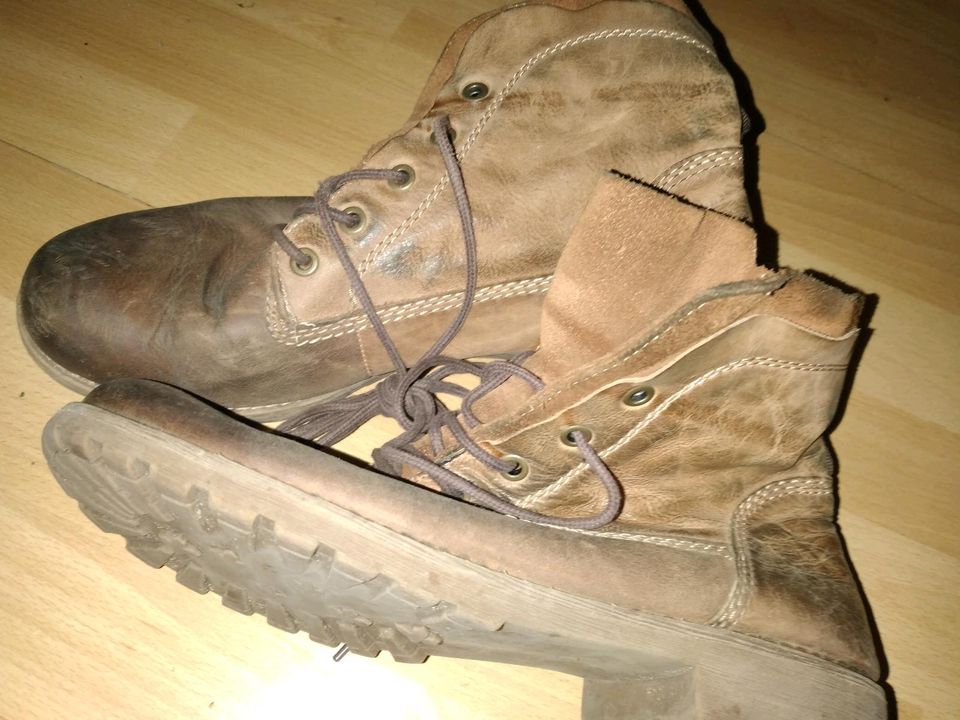 Braune Leder halbschuhe boots gr40 in Berlin