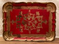 Altes Florentiner-Tablett, rot/gold, ca. 36,5x27 cm - Vintage Rheinland-Pfalz - Steiningen Vorschau