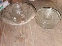 1 Glaschale mit 5 Tellern, DDR, Blumenschliff Sachsen - Mittweida Vorschau