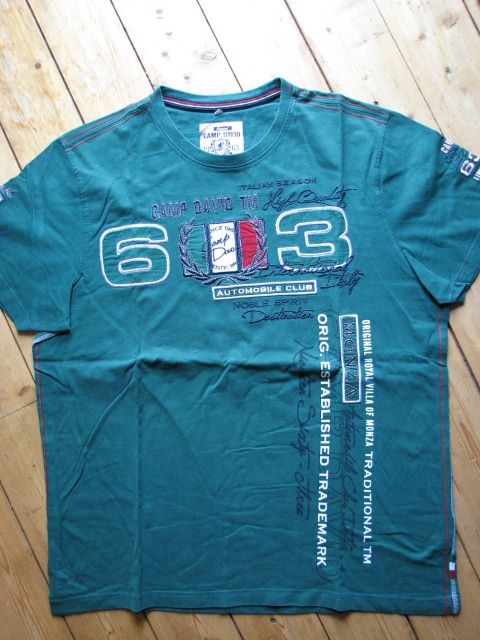orig. Camp David T-Shirt XL dunkelgrün / Applikationen in Essen