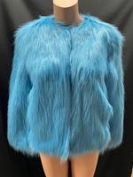 Pelzjacke Fake Fur Hellblau Türkis Blau  Gr 34/36 XS/ S NEU Bayern - Zorneding Vorschau