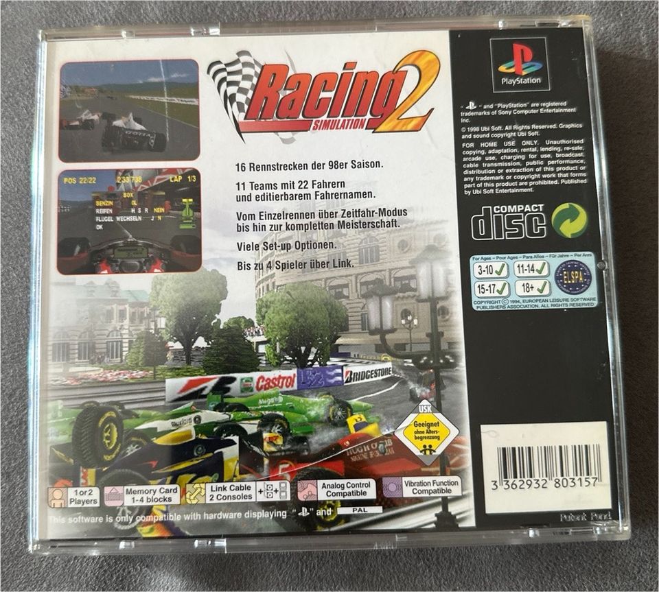 Racing Simulation 2 ( PAL) für PlayStation 1 in Bochum