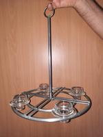 Teelichhalter zum Aufhängen, Metall / Glas, Durchm. 28 cm Schleswig-Holstein - Escheburg Vorschau