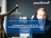 Sachbearbeiter (m/w/d) für die Gremienarbeit unserer VC-Gesellsc Rheinland-Pfalz - Mainz Vorschau