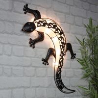 LED Solar Wandlicht Gecko Metall warm-weiß Dekoration Gartenfigur Niedersachsen - Edewecht Vorschau