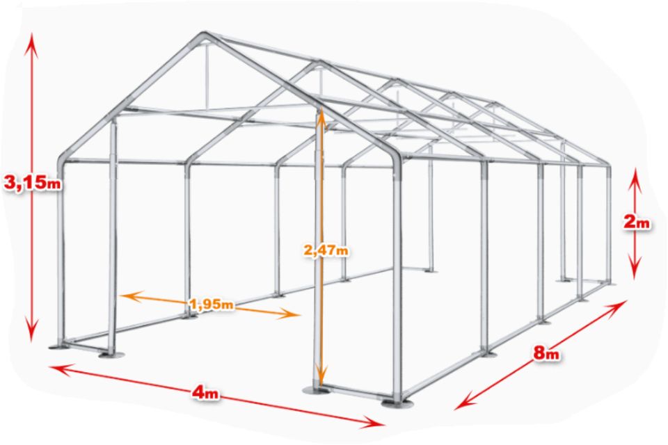 Ganzjähriges Lagerzelt 4x8 Carport Garagenzelt Unterstand in Görlitz