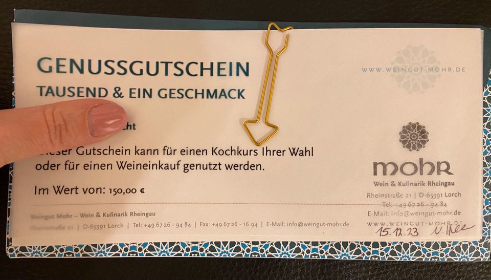 Gutschein Weingut Mohr Kochkurs Türkisch kochen oder Weinpaket in Groß-Gerau