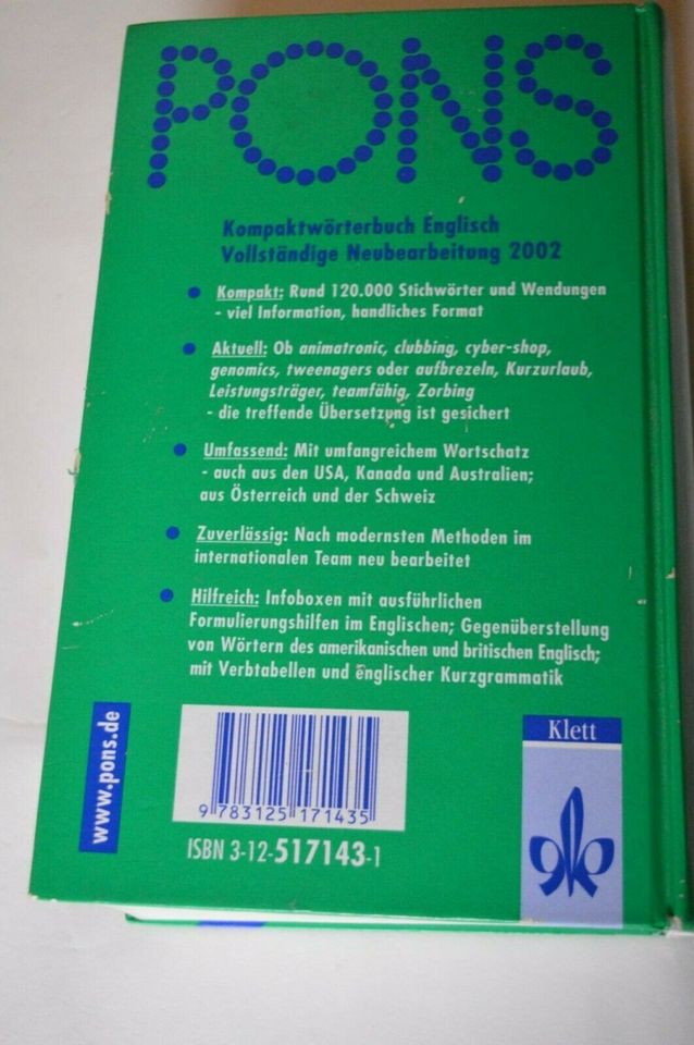 Pons Kompaktwörterbuch Englisch-Deutsch Deutsch-Englisch in Hamburg