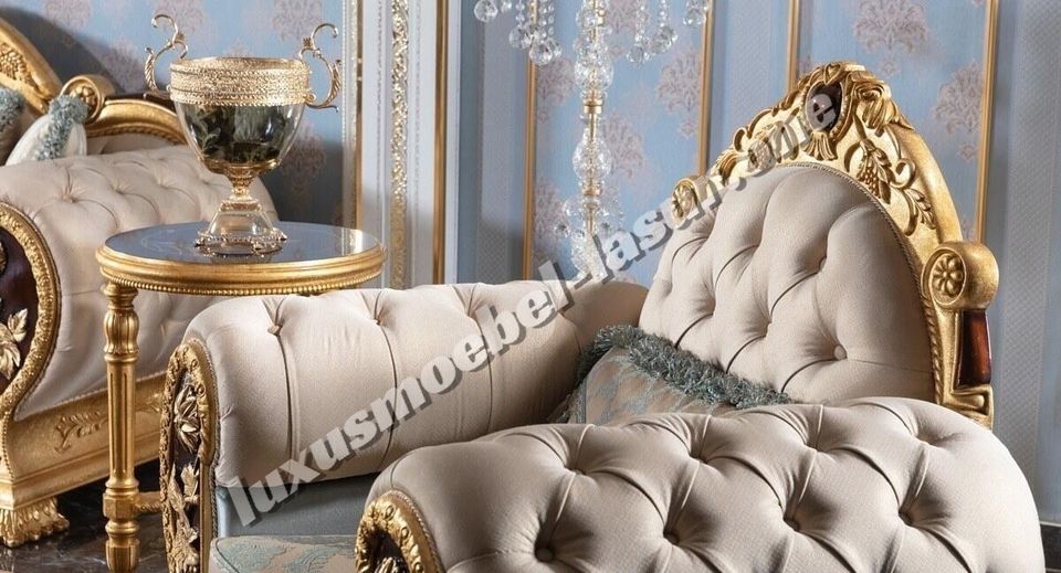 Wohnzimmer Barock Luxus Möbel Sofa Sessel Couchtisch TV Kommode in Essen