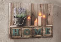 Leinwand Bild "Home" LED Beleuchtung, flackernde Kerzen, Wanddeko Dahn - Busenberg Vorschau