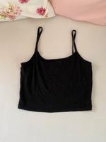 schwarzes Basic Top Crop bauchfrei Gr. S Baden-Württemberg - Wertheim Vorschau
