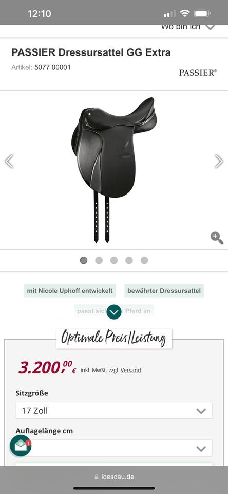 Passier Grand Gilbert Extra Dressursattel 17,5 Top Zustand in Stadtroda