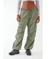 BDG Urban Outfitters Dunkelgrüne Damen Leinen Cargo Hose S Frankfurt am Main - Fechenheim Vorschau
