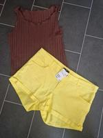 neue gelbe Shorts H&M gr 42 & neues braunes Top Wellensaum gr. XL Schleswig-Holstein - Flensburg Vorschau