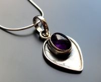 925 Sterling Silber Halskette Amethyst Edelstein Anhänger Schmuck Niedersachsen - Hessisch Oldendorf Vorschau