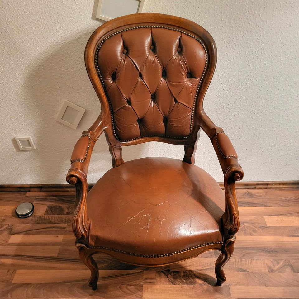 Vintage Barock Sessel Chippendale Sessel Stuhl mit Armlehnen in Wiesbaden