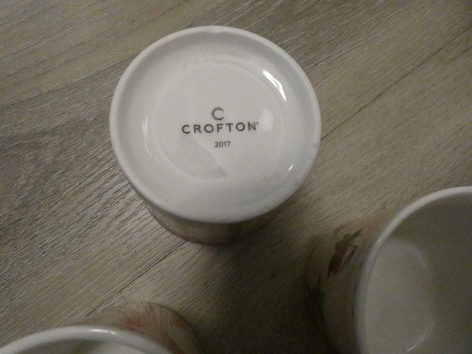 4x Crofton Becher Keramik pink Rosen Herz grün Dessert Schale NEU in Mülheim (Ruhr)