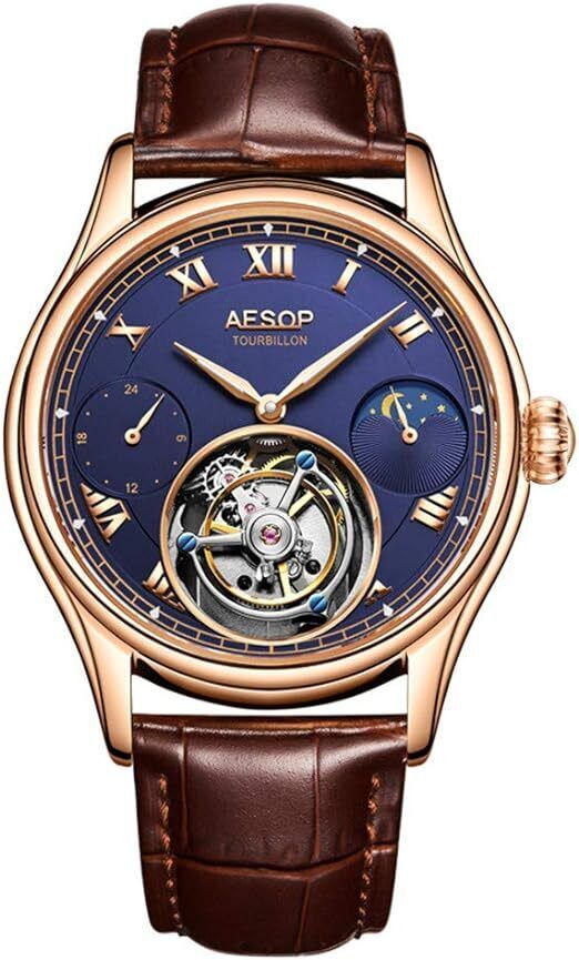 Aesop Echte Tourbillon Skelett Handaufzug Armbanduhr für Herren in Hünfeld