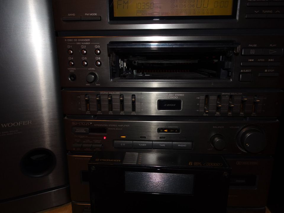 Sharb Stereoanlage CD-C500 mit Kassette und 6fach cd-Wechsler in Au