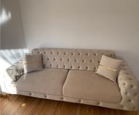 Neu 3-Sitzer-Sofa/Couch. Chesterfield/Beige-Gold mit Bettfunktion Baden-Württemberg - Backnang Vorschau