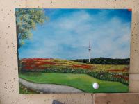 Gemälde Golfplatz Funkturm direkt von Künstlerin Leinwand Acryl Baden-Württemberg - Karlsruhe Vorschau