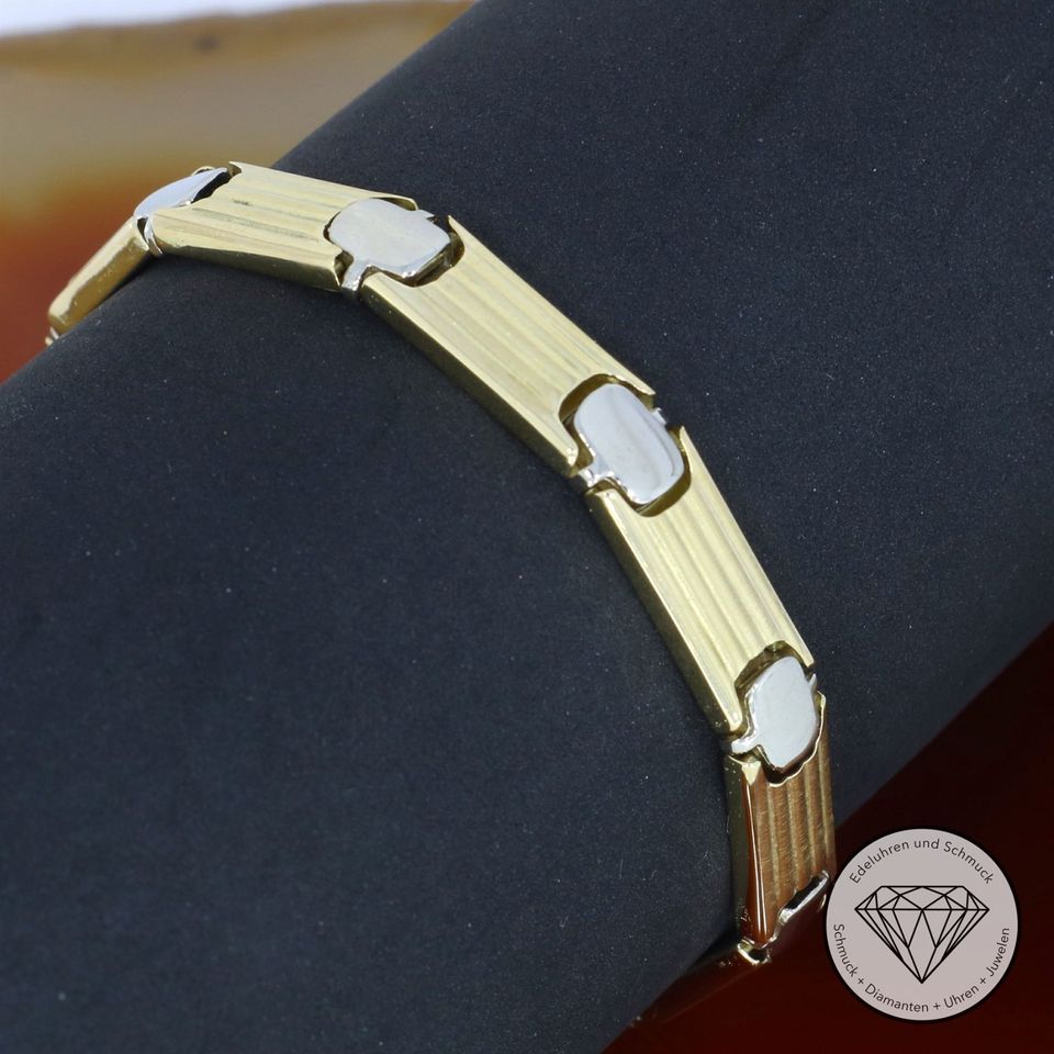 M*180109 Wert 1.500,- Armband 585 gelb weiß Gold 14k 14 KT XXYY in Essen