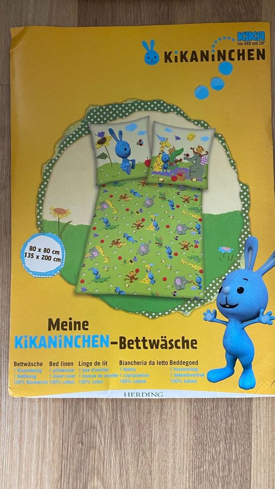 Kikaninchen Leinen Bettwäsche 135 x 200 cm grün in Schüttorf