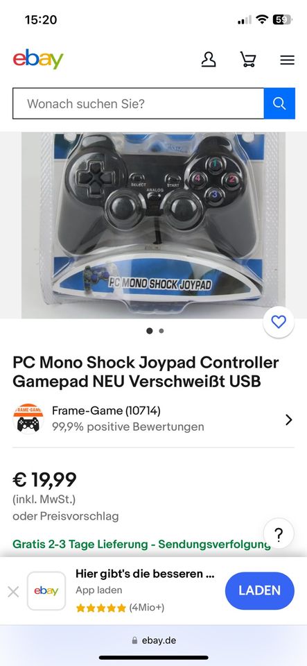 PC Mono Shock Joypad in Biedenkopf