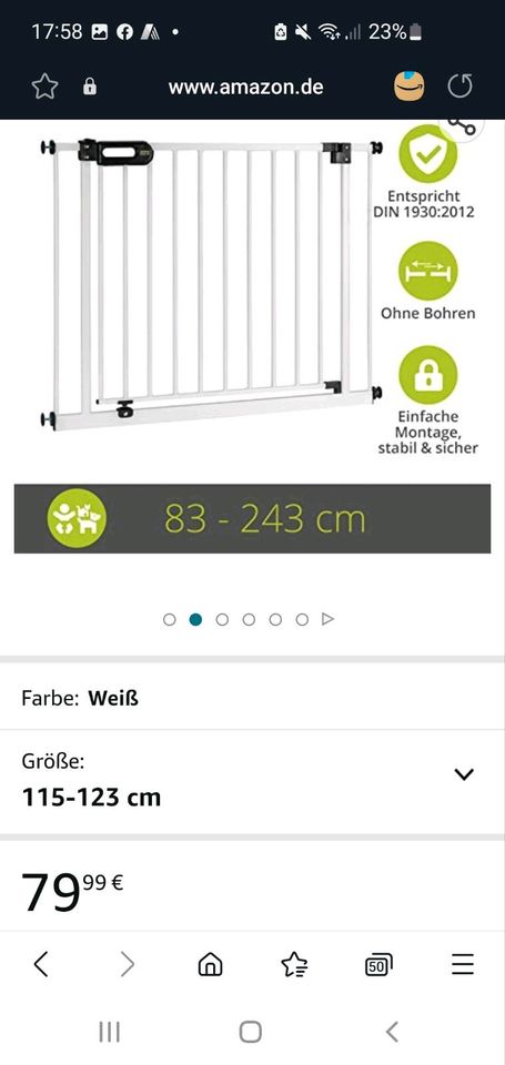 Treppenschutzgitter Bomi Breite 92 cm erweiterbar in Leinefelde