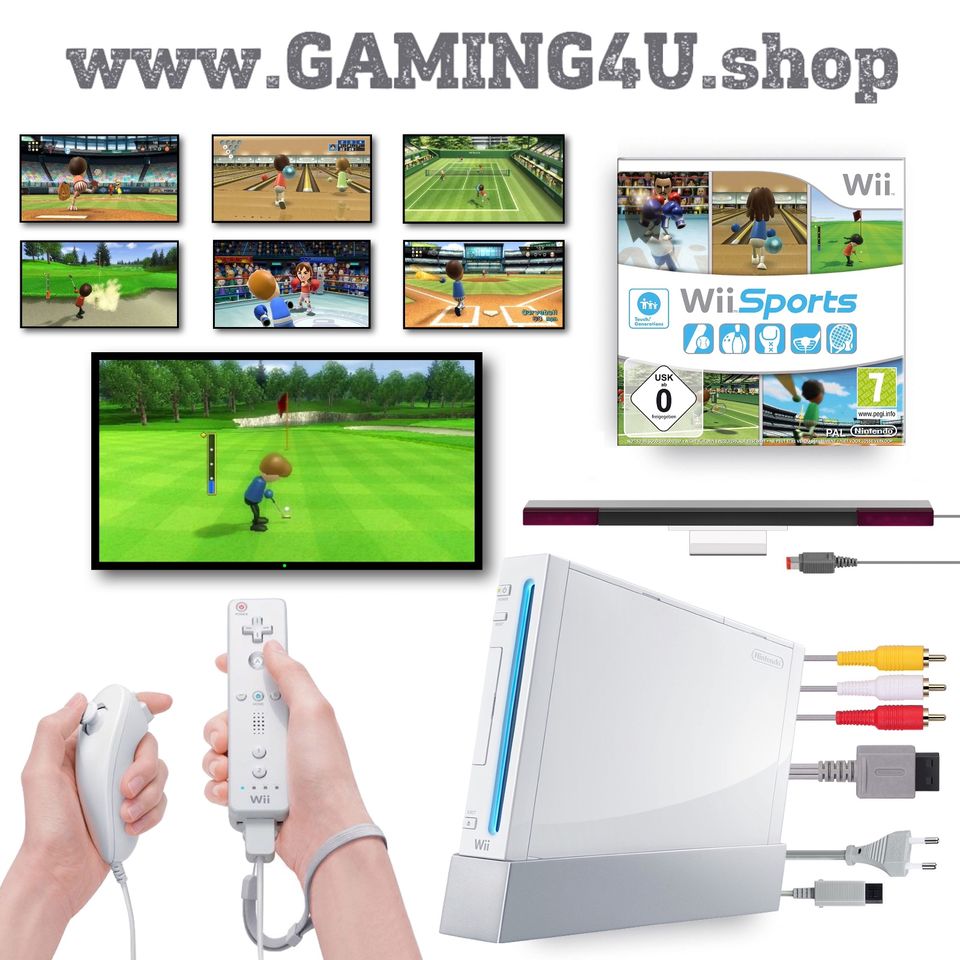 Nintendo Wii Konsole Sports OVP + ORIGINAL Remote Controller in Aulendorf