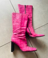 Edle Pink Croco Reptiloptik Highheels Lederstiefel Stiefel Niedersachsen - Lüneburg Vorschau