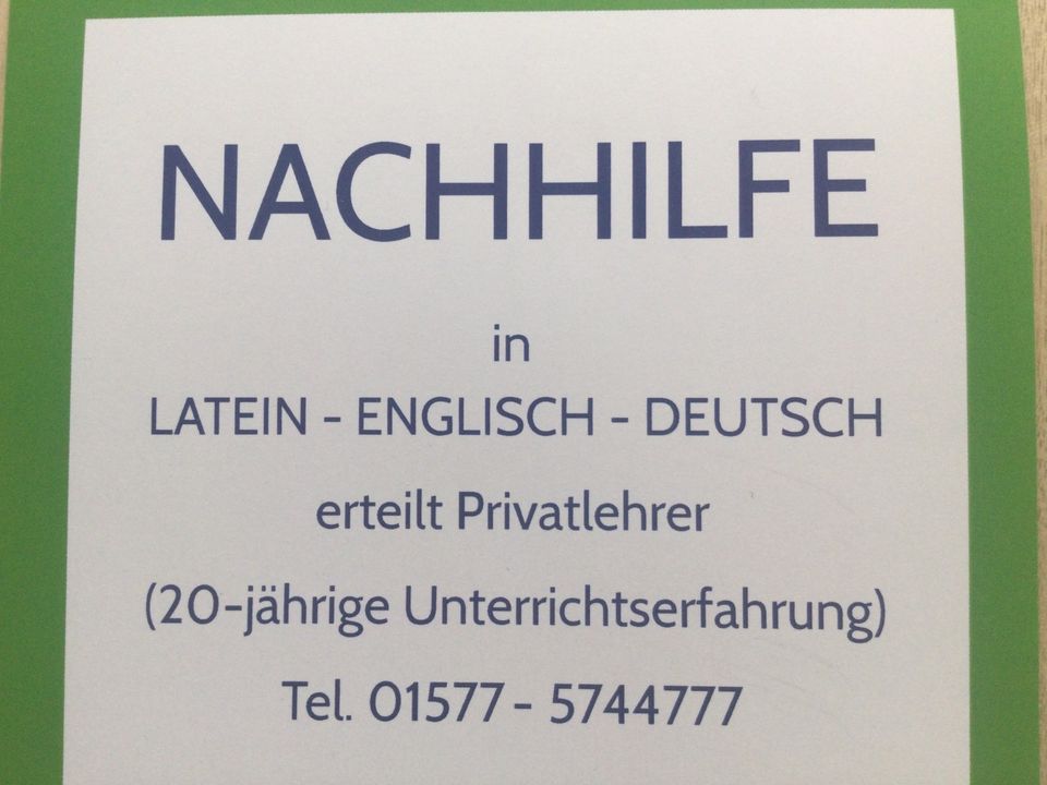 Biete Nachhilfe in Latein, Englisch und Deutsch in Bad Zwischenahn