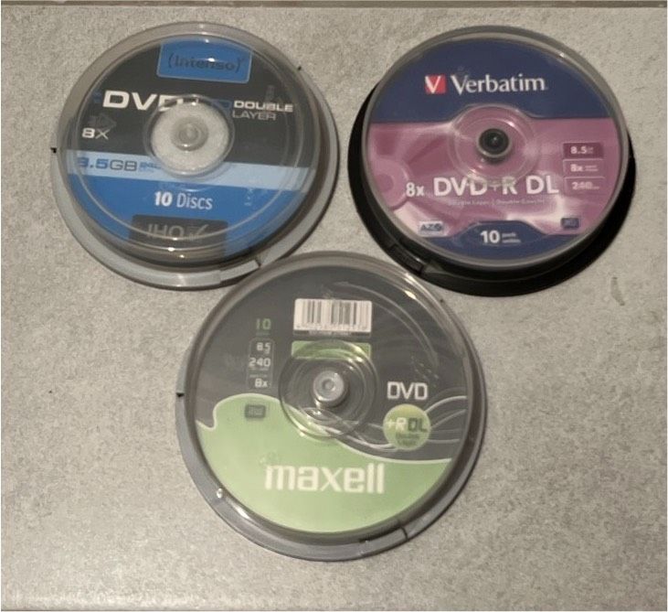 Maxell Verbatim Intenso DVD+RL DL 8,5 GB (auch Einzelabgabe) NEU in Gundersheim