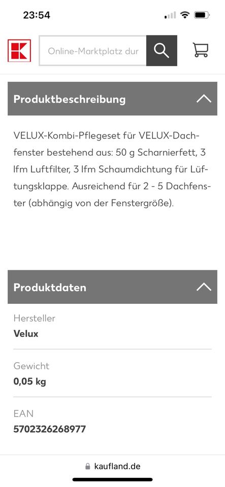 Dachfenster Velux Dichtungen Luftfilter Pflegeset neu in Hamburg