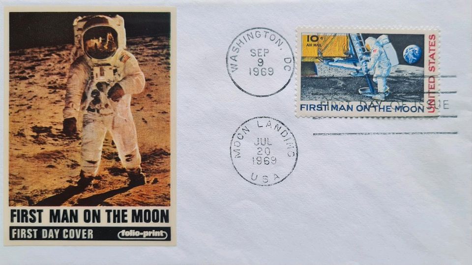 FIRST MAN ON THE MOON Ersttagsbrief USA 1969 Mondlandung in Berlin