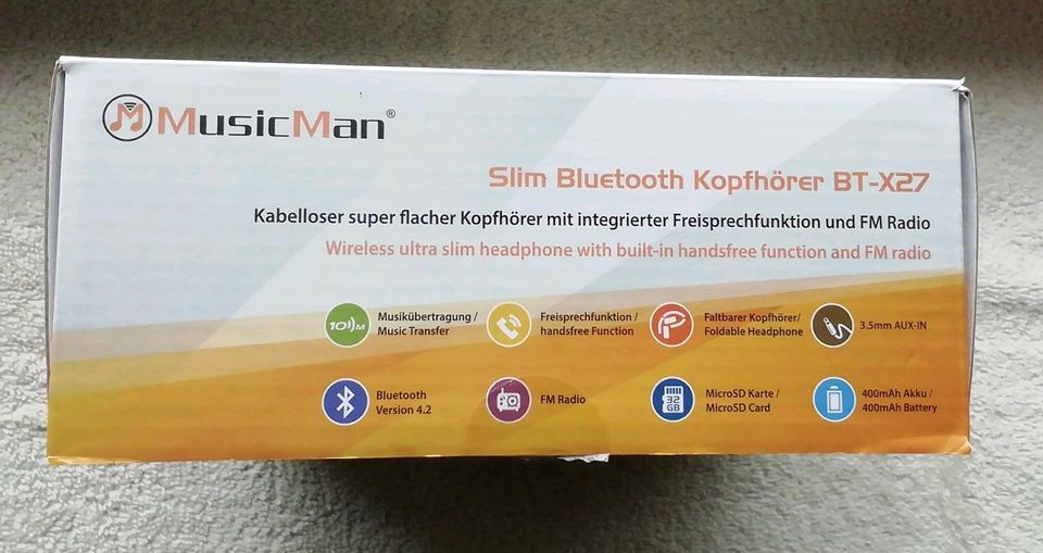 MusicMan * Bluetooth Kopfhörer * FM Radio * Freisprechfunktion in Wiesbaden